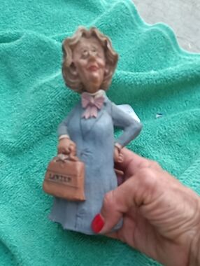 Blue Figurine Lady Decorative Home Accent - Blue